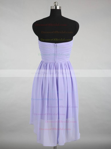 Inexpensive Sweetheart Chiffon Ruffles Asymmetrical Bridesmaid Dresses #DOB01012870
