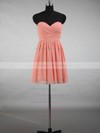 A-line Sweetheart Chiffon Ruffles Simple Short/Mini Bridesmaid Dresses #DOB01012871