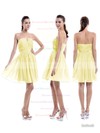 A-line Perfect Chiffon Short/Mini Ruched Strapless Bridesmaid Dresses #DOB01012876