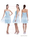 A-line Perfect Chiffon Short/Mini Ruched Strapless Bridesmaid Dresses #DOB01012876