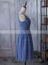 V-neck Chiffon Ruched Popular Knee-length Bridesmaid Dress #DOB01012881