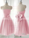 Strapless Satin Tulle Bow Good Lavender Short/Mini Bridesmaid Dress #DOB01012888