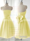 Strapless Satin Tulle Bow Good Lavender Short/Mini Bridesmaid Dress #DOB01012888