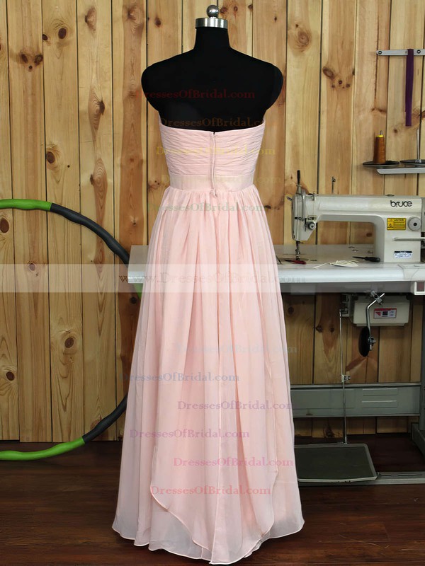 Great Sweetheart Chiffon Ruffles Floor-length Pink Bridesmaid Dress #DOB01012890
