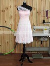 Famous One Shoulder Lace Ruffles Knee-length Bridesmaid Dress #DOB01012893