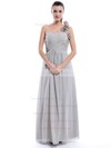One Shoulder Chiffon Flower(s) Floor-length Hot Bridesmaid Dress #DOB01012896