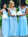 A-line Scoop Neck Chiffon Tulle Floor-length Pearl Detailing New Bridesmaid Dresses #DOB01012921