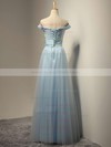 A-line Off-the-shoulder Tulle Floor-length Sashes / Ribbons Pretty Bridesmaid Dresses #DOB01012931