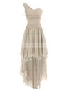 A-line One Shoulder Chiffon Asymmetrical Ruffles Trendy Bridesmaid Dresses #DOB01012944