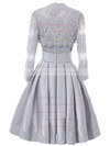 Original Strapless A-line Satin with Appliques Lace Knee-length Bridesmaid Dresses #DOB01012957