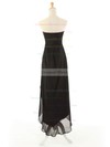 Black Empire Asymmetrical Chiffon with Beading Strapless Simple Bridesmaid Dresses #DOB01012963