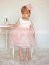 Affordable A-line Scoop Neck Tulle with Bow Tea-length Flower Girl Dresses #DOB01031910