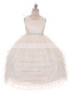 Princess Scoop Neck Tulle with Beading Promotion Ankle-length Flower Girl Dresses #DOB01031915