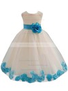 Ball Gown Scoop Neck Tulle Sashes / Ribbons Floor-length Nice Flower Girl Dresses #DOB01031930