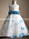 Scoop Neck Tulle Floor-length Sashes / Ribbons Original Ball Gown Flower Girl Dresses #DOB01031935