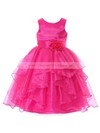 Ball Gown Scoop Neck Organza Sashes / Ribbons Floor-length Boutique Flower Girl Dresses #DOB01031937