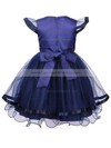 New Style A-line Scoop Neck Tulle Sashes / Ribbons Ankle-length Flower Girl Dresses #DOB01031939
