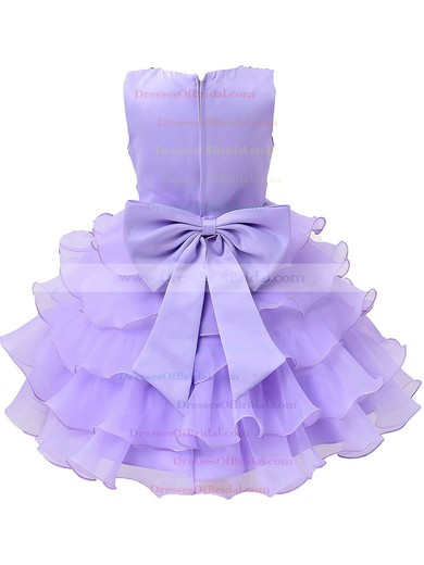 Classy A-line Scoop Neck Organza with Bow Tea-length Flower Girl Dresses #DOB01031944