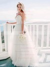 A-line Sweetheart Ivory Tulle Sashes / Ribbons Sweep Train New Wedding Dresses #DOB00022540
