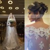 Fashion A-line Tulle Appliques Lace Sweep Train Long Sleeve Off-the-shoulder Wedding Dress #DOB00022570