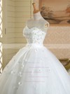Ball Gown Sweetheart White Tulle Sashes / Ribbons Floor-length Affordable Wedding Dresses #DOB00022584