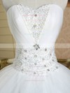 Ball Gown Sweetheart White Tulle with Beading Floor-length Lace-up Modest Wedding Dresses #DOB00022586