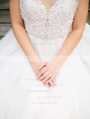 Fashion Scoop Neck Tulle with Beading Floor-length Princess Wedding Dresses #DOB00022617