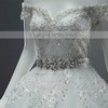 Off-the-shoulder Tulle Appliques Lace Court Train Sparkly Ball Gown Wedding Dresses #DOB00022649