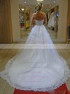 A-line Sweetheart Tulle with Appliques Lace Chapel Train Boutique Wedding Dresses #DOB00022663