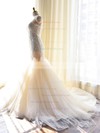 Original Sweetheart Tulle with Appliques Lace Court Train Trumpet/Mermaid Wedding Dresses #DOB00022703