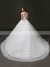 Classic Sweetheart Tulle with Appliques Lace Chapel Train Princess Wedding Dresses #DOB00022706