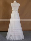 Backless A-line V-neck Tulle with Appliques Lace Floor-length Cheap Wedding Dresses #DOB00022718