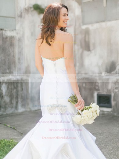 Trumpet/Mermaid V-neck Taffeta Pick-Ups Floor-length Affordable Wedding Dresses #DOB00022719