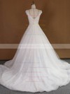 Princess V-neck Lace Tulle with Appliques Lace Court Train Original Wedding Dresses #DOB00022740