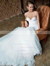 Sexy Sweetheart Spaghetti Straps Tulle with Lace Court Train Trumpet/Mermaid Wedding Dresses #DOB00022741