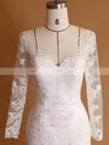 Trumpet/Mermaid Scoop Neck Tulle Appliques Lace Sweep Train Long Sleeve Custom Wedding Dresses #DOB00022751