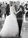 Princess Tulle with Sashes / Ribbons Sweep Train Elegant Halter Wedding Dresses #DOB00022786