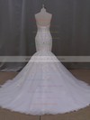 Online Sweetheart Tulle with Appliques Lace Court Train Trumpet/Mermaid Wedding Dresses #DOB00022829