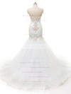 Wholesale Sweetheart Organza with Appliques Lace Sweep Train Trumpet/Mermaid Wedding Dresses #DOB00022840
