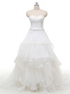 Original Sweetheart Organza with Appliques Lace Court Train Princess Wedding Dresses #DOB00022841