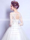 Ball Gown Scoop Neck Tulle Appliques Lace Floor-length Classy 1/2 Sleeve Wedding Dresses #DOB00022876