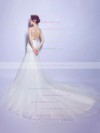 Trumpet/Mermaid Scoop Neck Tulle Appliques Lace Court Train Classy Open Back Wedding Dresses #DOB00022886
