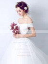 Latest Ball Gown Tulle with Appliques Lace Floor-length Off-the-shoulder Wedding Dresses #DOB00022895