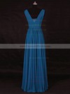 Chiffon A-line V-neck Floor-length with Ruffles Bridesmaid Dresses #DOB01013115