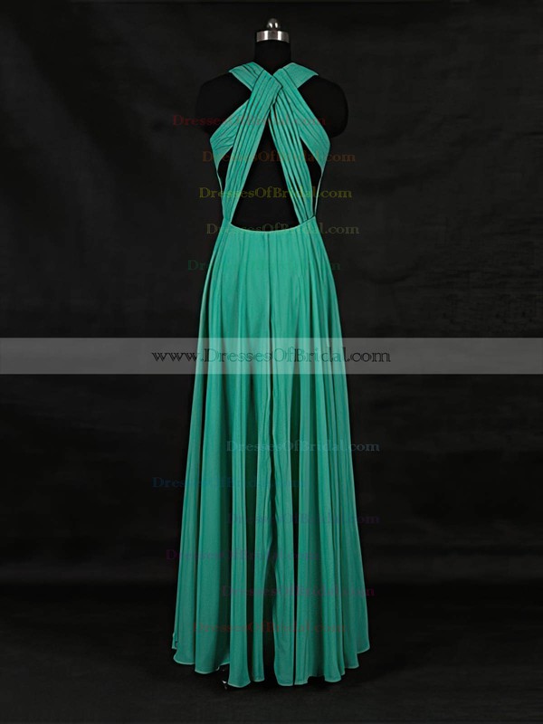 Chiffon A-line V-neck Floor-length with Ruffles Bridesmaid Dresses #DOB01013124