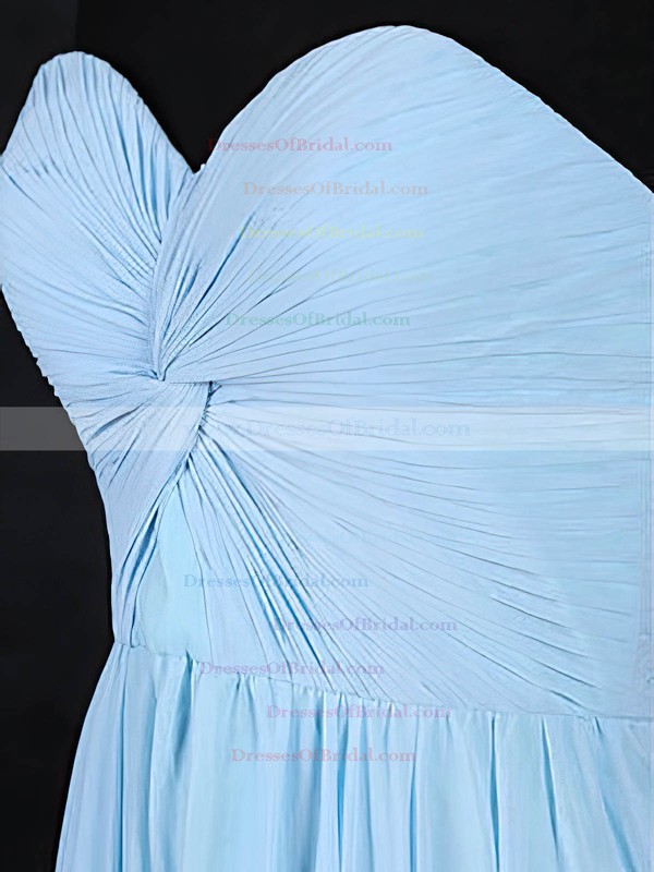 Chiffon A-line Sweetheart Floor-length with Criss Cross Bridesmaid Dresses #DOB01013126