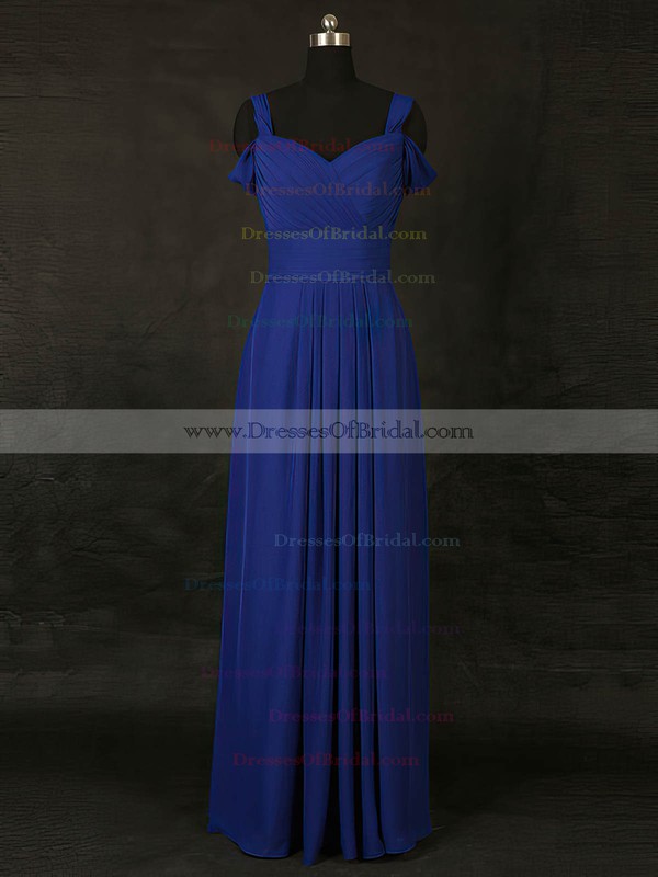 Chiffon A-line V-neck Floor-length with Ruffles Bridesmaid Dresses #DOB01013127