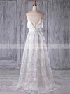 Lace A-line V-neck Sweep Train with Sashes / Ribbons Bridesmaid Dresses #DOB01013176