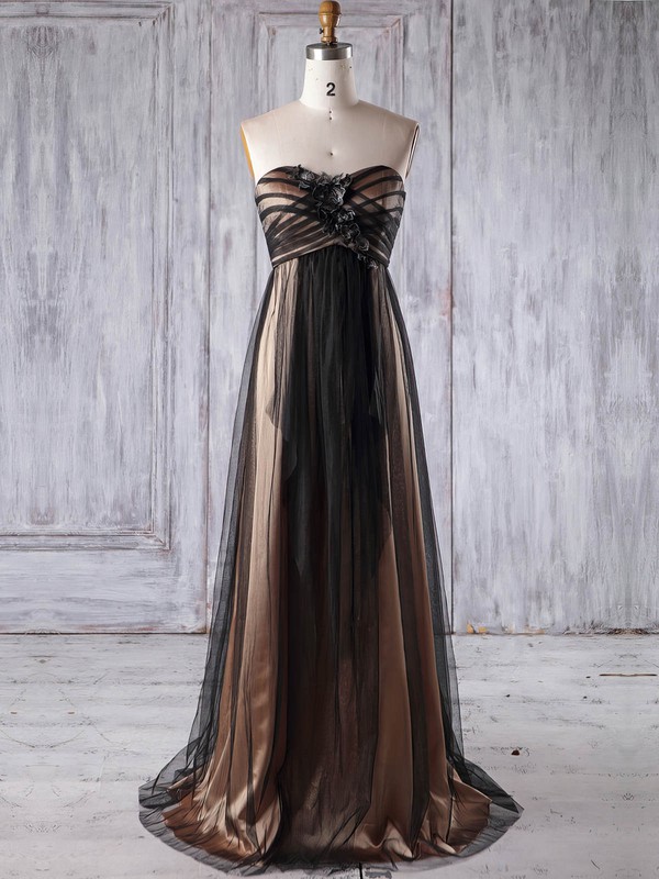 Tulle Empire Sweetheart Floor-length with Appliques Lace Bridesmaid Dresses #DOB01013177