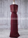 Lace Chiffon Sheath/Column V-neck Floor-length with Split Front Bridesmaid Dresses #DOB01013186